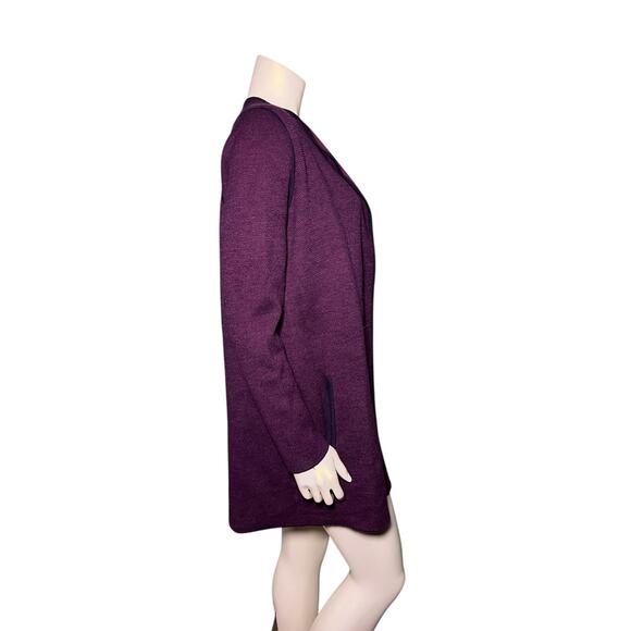 Talbots Woman Pure Merino Wool Cardigan Burgundy Plum Size X - Picture 7 of 8